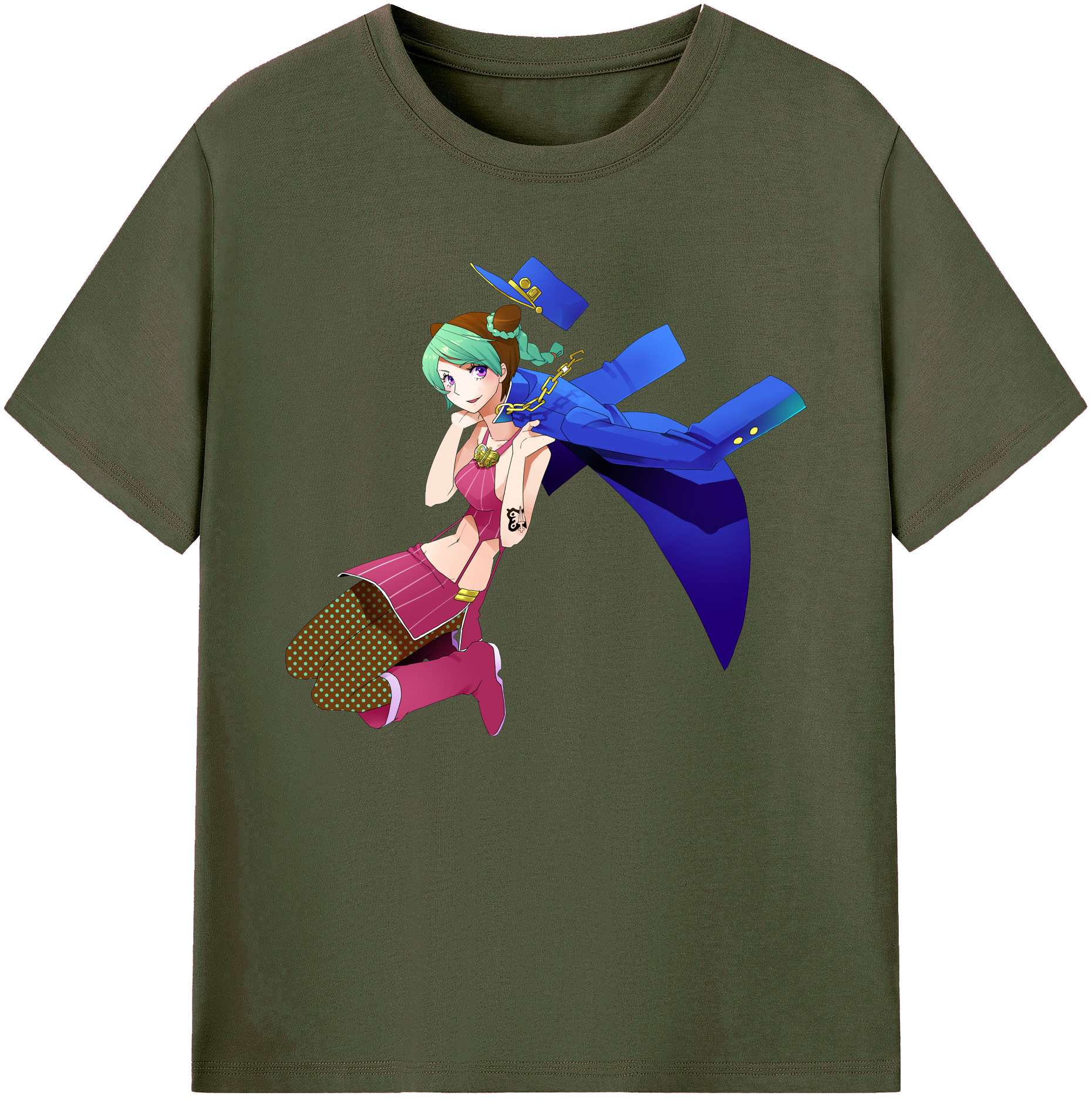 （画像用） "ジョジョの奇妙な冒険 くうじょう ジョリーン JoJo's Bizarre Adventure Jolyne Cujoh " 綿100％ メンズ半袖Tシャツ｜肌触りやわらか＆通気性